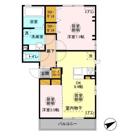 代官山シティヒルズ　Ｂの間取り