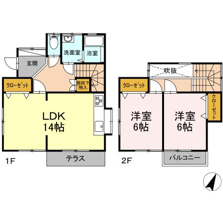 神奈川県横浜市青葉区大場町（一戸建）の賃貸物件の間取り