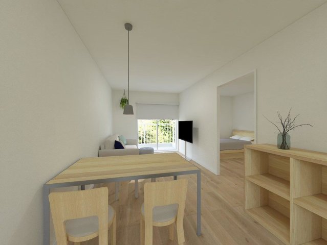 居室・リビング　実際の間取り・寸法から作成したイメージパースです。 テーブル