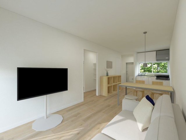 居室・リビング　実際の間取り・寸法から作成したイメージパースです。 シンプル