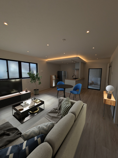 居室・リビング　家具・小物はＣＧ合成したものであり、実際の物件には付属しませ