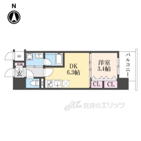 リシュドール梅小路の間取り写真