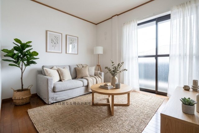 建物外観　写真はリビングレイアウトの一例です　実際のお部屋に家具家電は