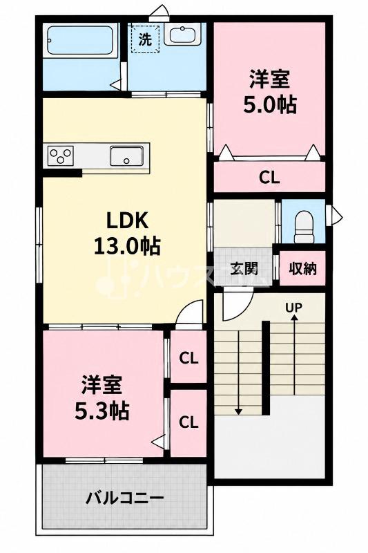 ＪＲ片町線 忍ケ丘駅 徒歩1分 3階建 築1年の間取り写真