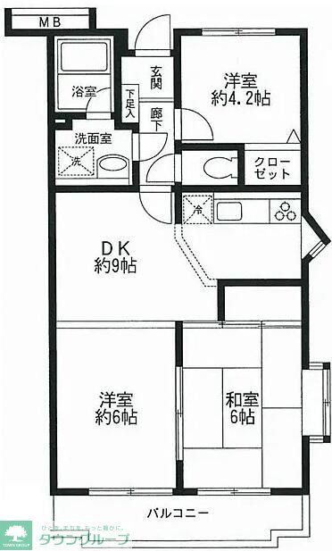 小田急小田原線 伊勢原駅 徒歩17分 5階建 築34年の間取り写真