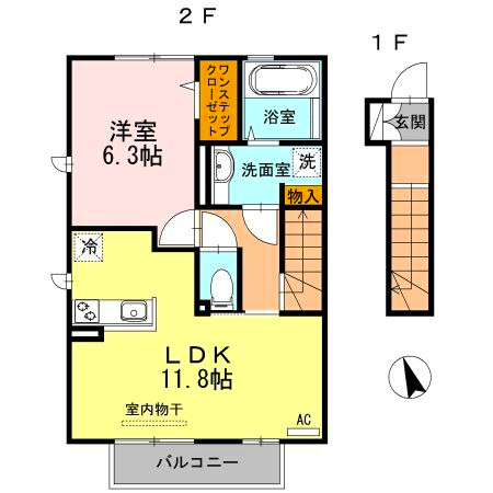 ＪＲ鳴門線 鳴門駅 徒歩20分 2階建 築14年の間取り写真