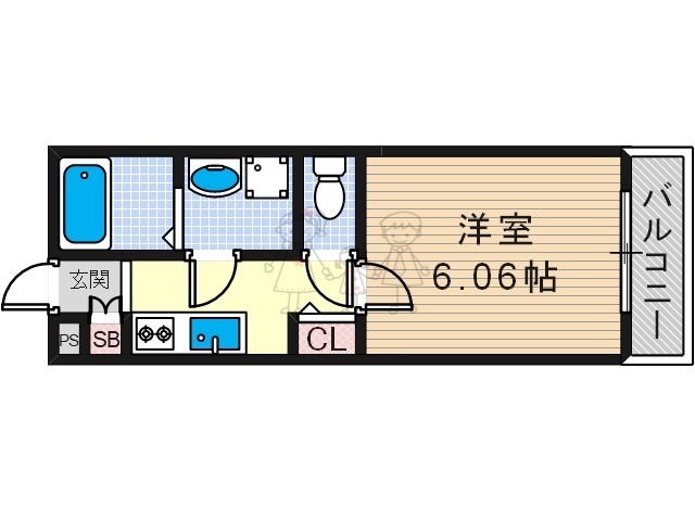 Calm Villege東田辺の間取り写真