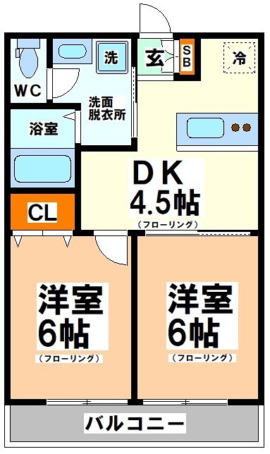京王新線 初台駅 徒歩6分 5階建 築62年の間取り写真
