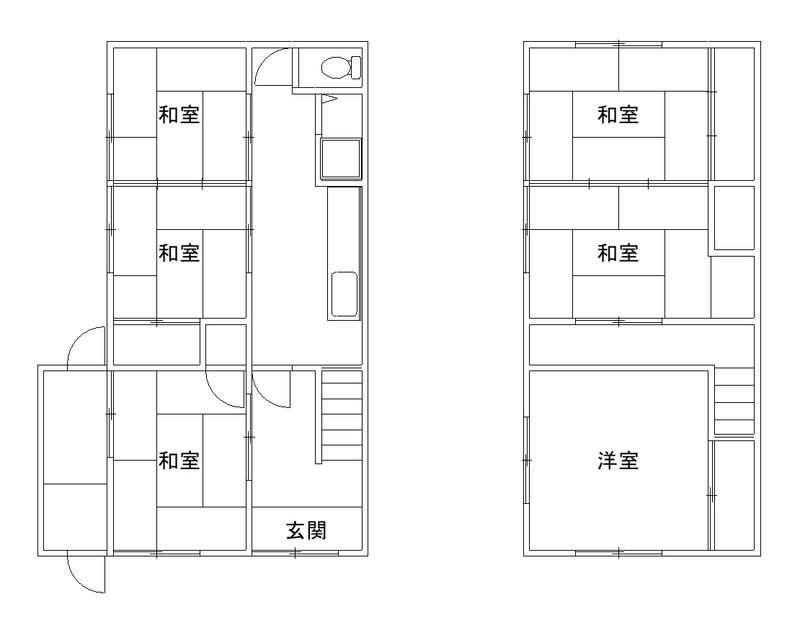 ＪＲ紀勢本線 紀三井寺駅 徒歩35分 2階建 築66年の間取り写真