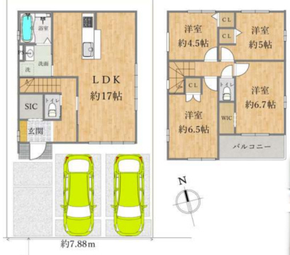 西今宿6丁目戸建の間取り写真