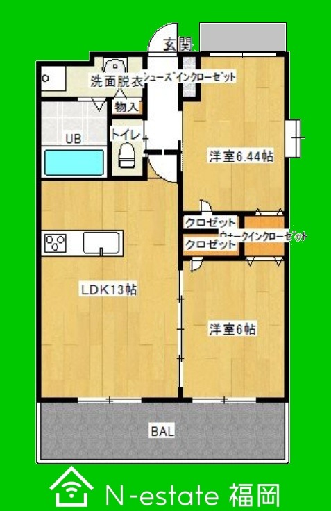 地下鉄空港線 室見駅 徒歩10分 5階建 築20年の間取り写真