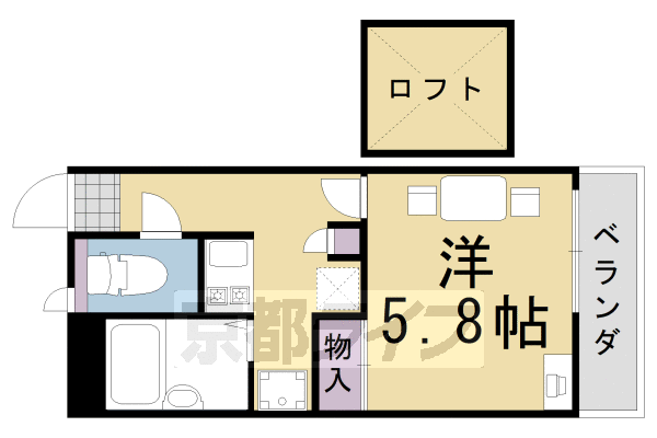 亀岡市篠町篠のアパートの間取り