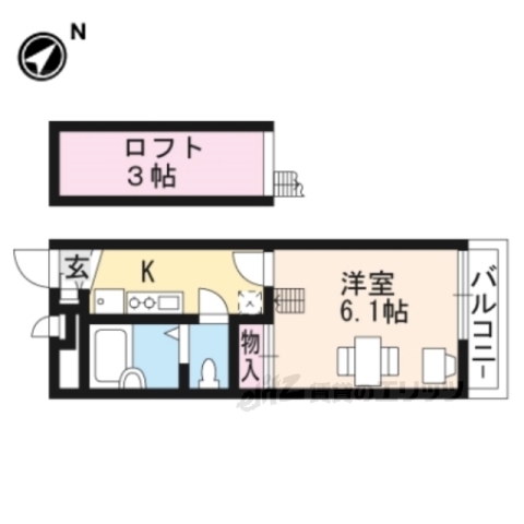 大津市月輪のマンションの間取り