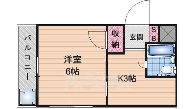 京都市山科区東野中井ノ上町のマンションの間取り