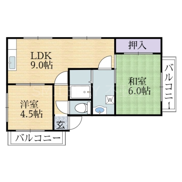 神戸市長田区丸山町のマンションの間取り