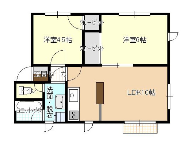 広島市安佐北区可部のアパートの間取り