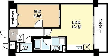 宇治市神明のマンションの間取り