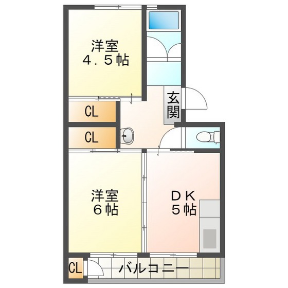 ビレッジハウス笹川１８号棟の間取り