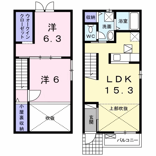 サン・コテージュＦの間取り