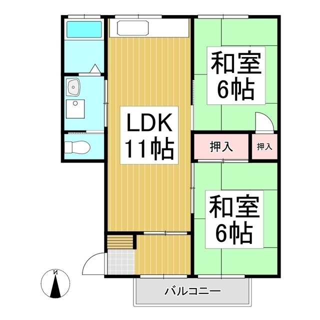 グリーンヴィレッジ三楽　Ａ棟の間取り