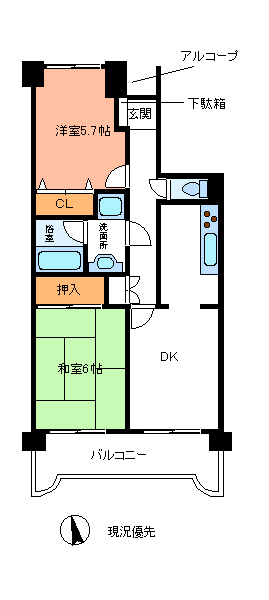 ダイアパレス五橋カルテットの間取り