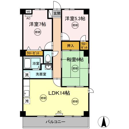 高松市太田下町のアパートの間取り