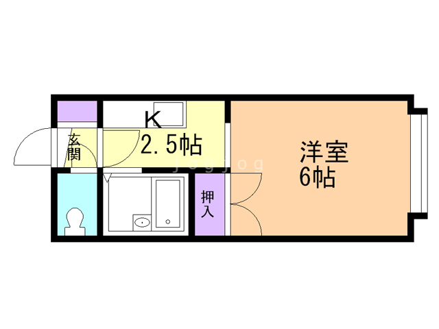 札幌市西区八軒五条西のアパートの間取り