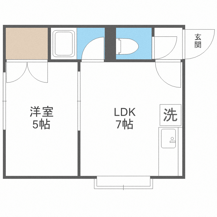 札幌市北区北二十一条西のアパートの間取り