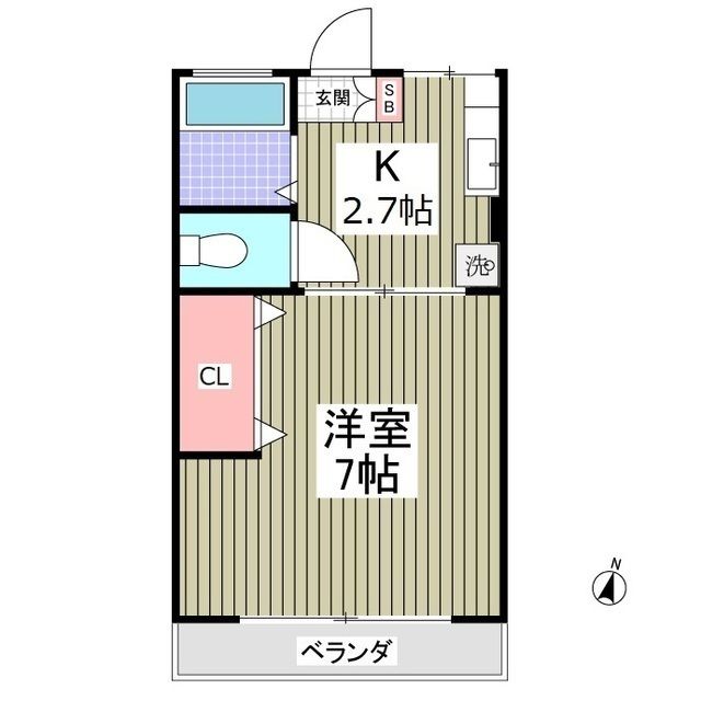 カトレアA荘の間取り