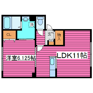 札幌市北区南あいの里のアパートの間取り