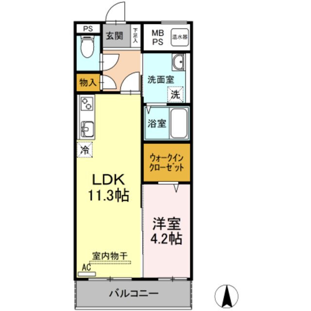 高松市松縄町のマンションの間取り