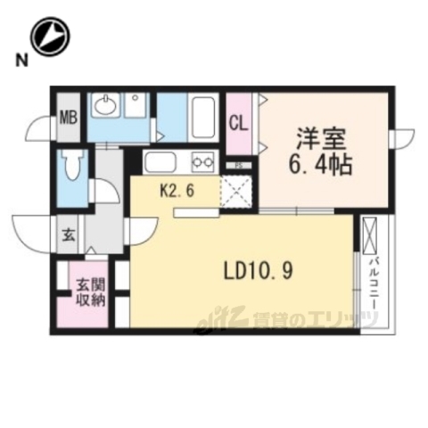 甲賀市甲南町寺庄のマンションの間取り