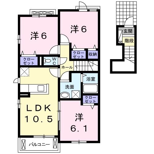 【阪南市箱作のアパートの間取り】