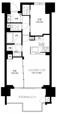 港区港南のマンションの間取り