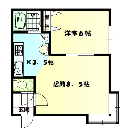 旭川市二条西のアパートの間取り