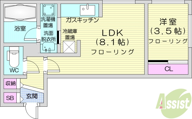 Alegria南8条の間取り