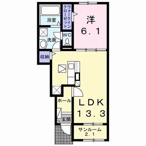 行橋市南大橋のアパートの間取り