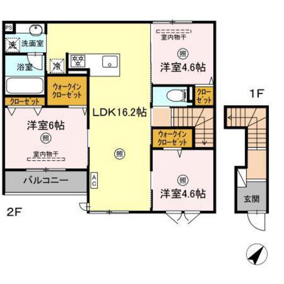 広島市安佐南区大塚西のアパートの間取り