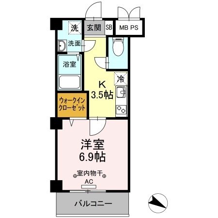 郡山市大槻町のマンションの間取り