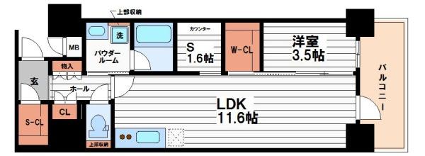 コンフォリア・リヴ北久宝寺Qの間取り