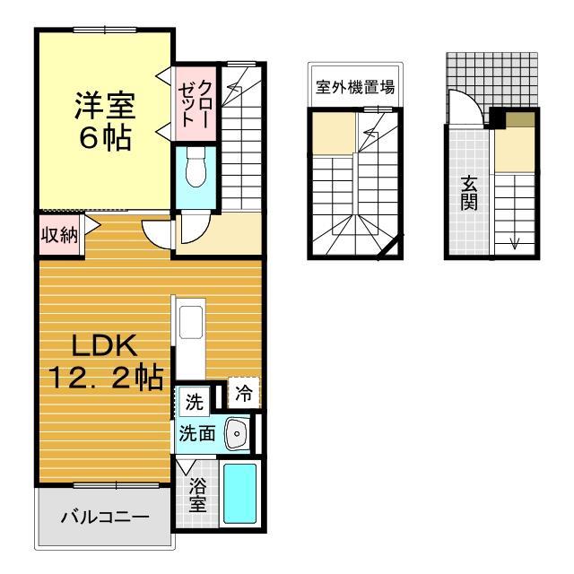 下関市横野町のアパートの間取り