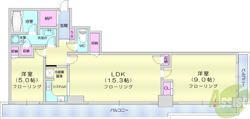 知事公館前タワーレジデンスの間取り