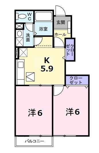 ぺぱーみんと　Ａ棟の間取り