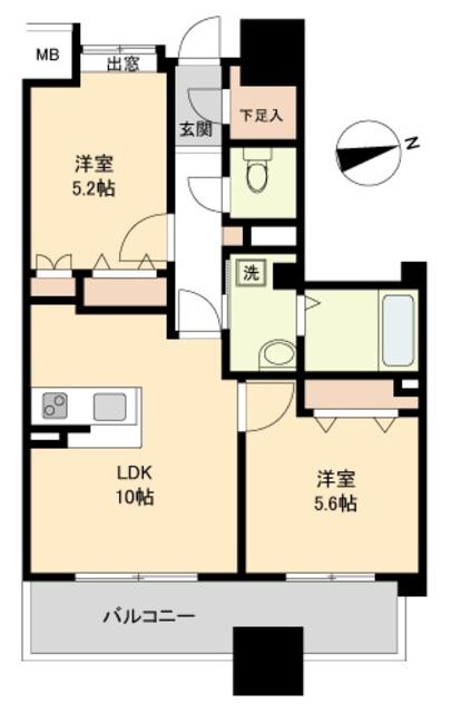 仙台市若林区清水小路のマンションの間取り