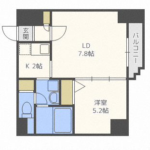 札幌市中央区南五条西のマンションの間取り