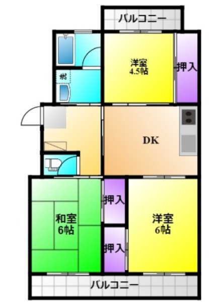 コーポ萩丘IIの間取り