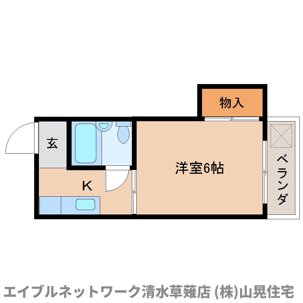 静岡市清水区草薙のマンションの間取り