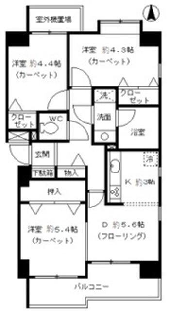 葛飾区東四つ木のマンションの間取り