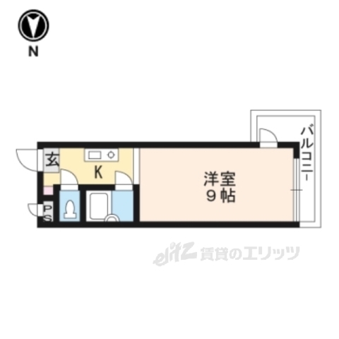 京都市山科区勧修寺西金ケ崎のマンションの間取り