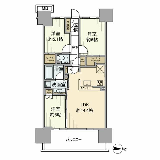 江東区東陽のマンションの間取り